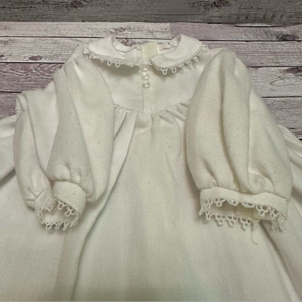 Cream Doll Dress with Puffy Sleeves and Empire Waist - Picture 7 of 8